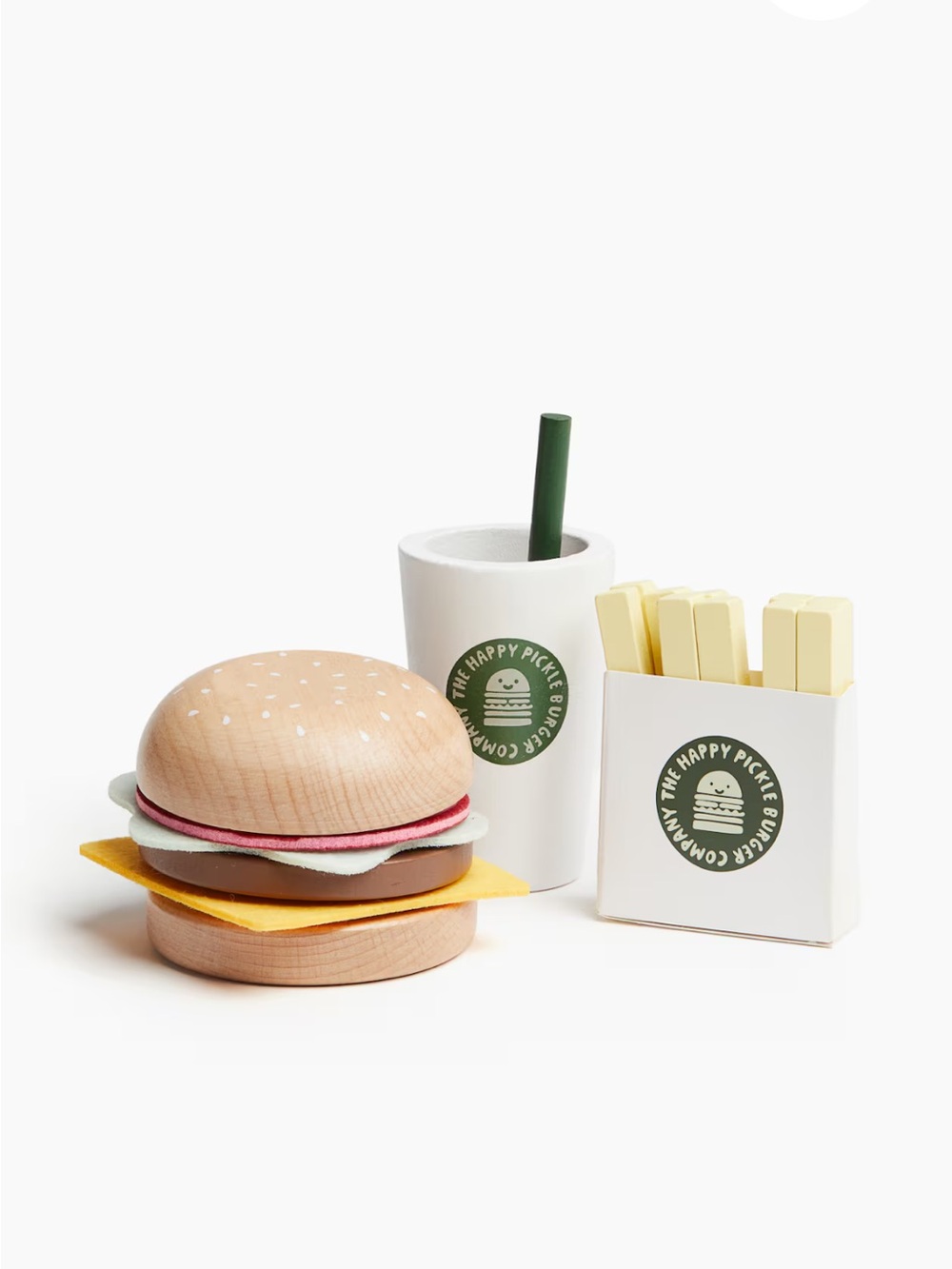 NIB H&M Wooden Burger Meal Toy Set